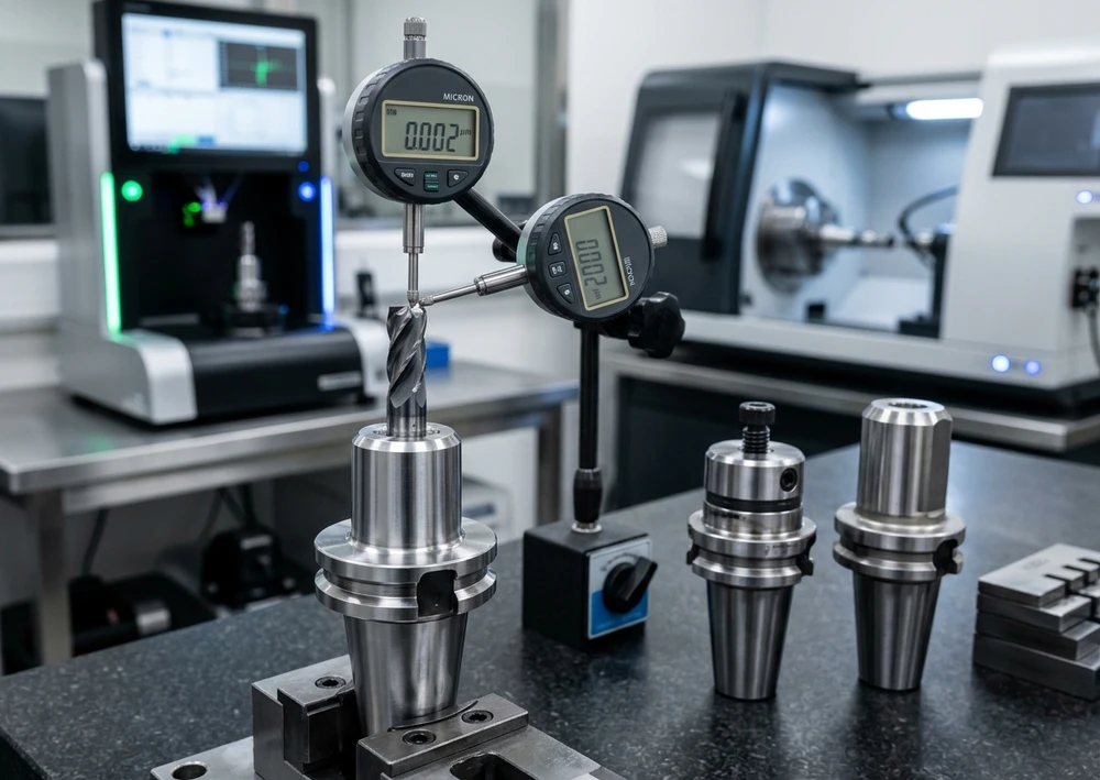 ระบบหัวจับเครื่องมือตัด (Tool Holder Systems): ความสำคัญของการถ่วงสมดุลและความเยื้องศูนย์ (Balancing and Runout)