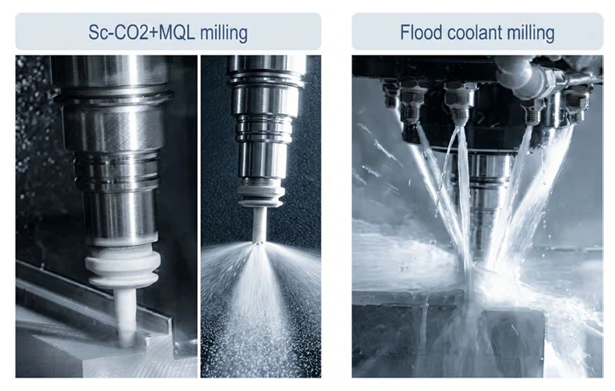 ระบบการหล่อเย็นด้วยคาร์บอนไดออกไซด์ภาวะวิกฤติยิ่งยวด (Supercritical CO2) และน้ำหล่อเย็นแรงดันสูงผ่านแกนสปินเดิล