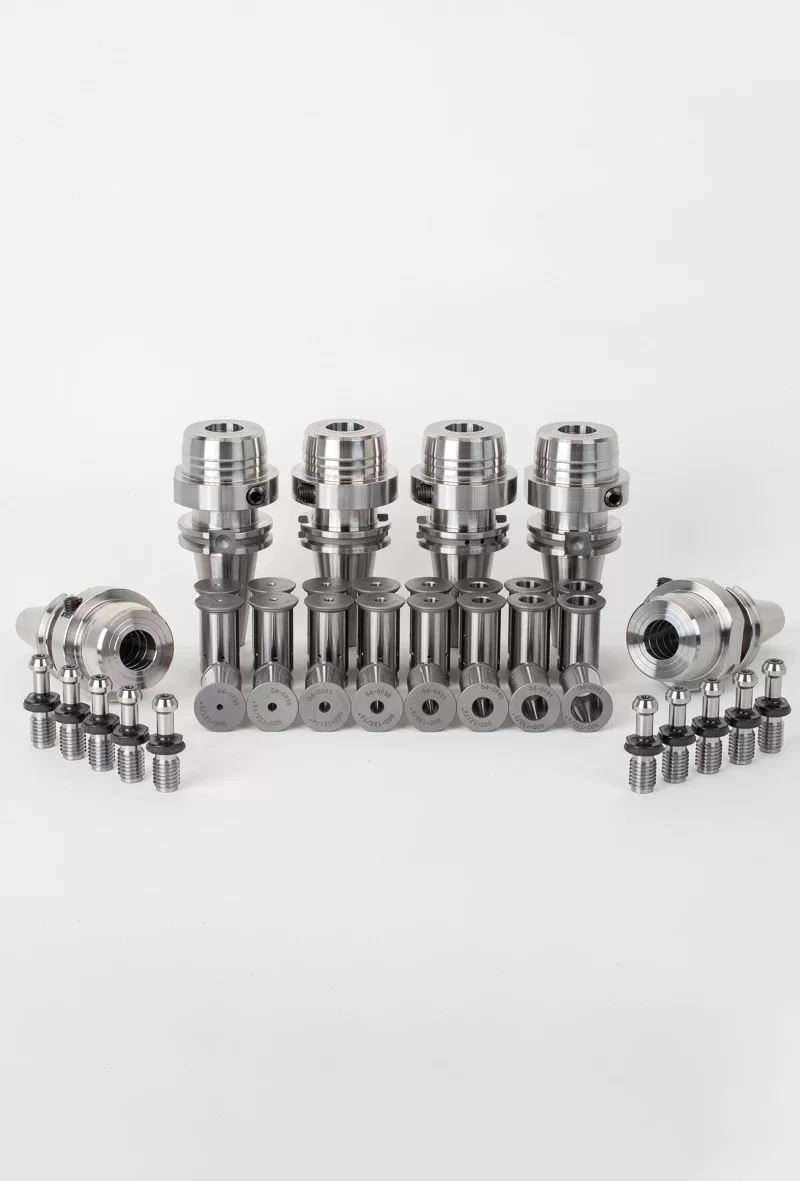 6-Piece, CT40 Hydraulic Milling Chuck and Collet Kit, TSC
