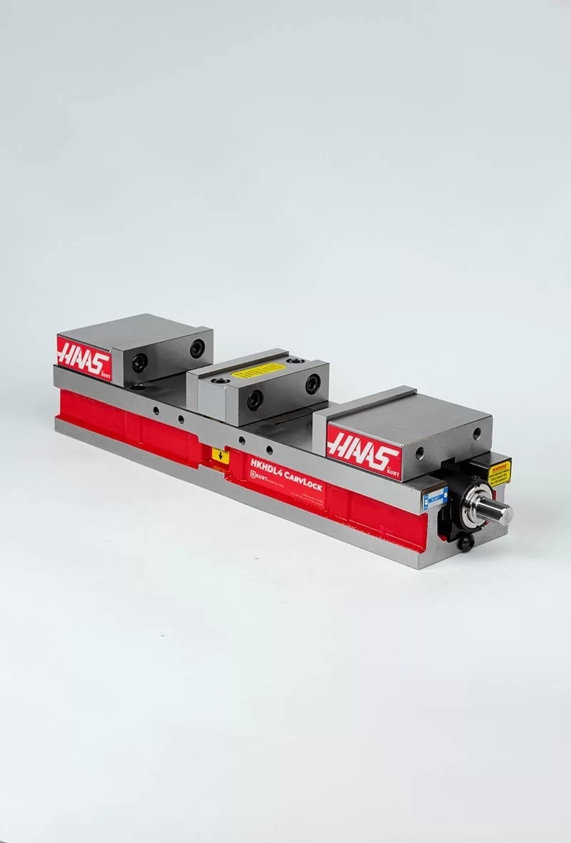 4 (100mm) Double-Station Fixed-Jaw Vise, 3 (75mm) Opening, Haas Workholding by Kurt