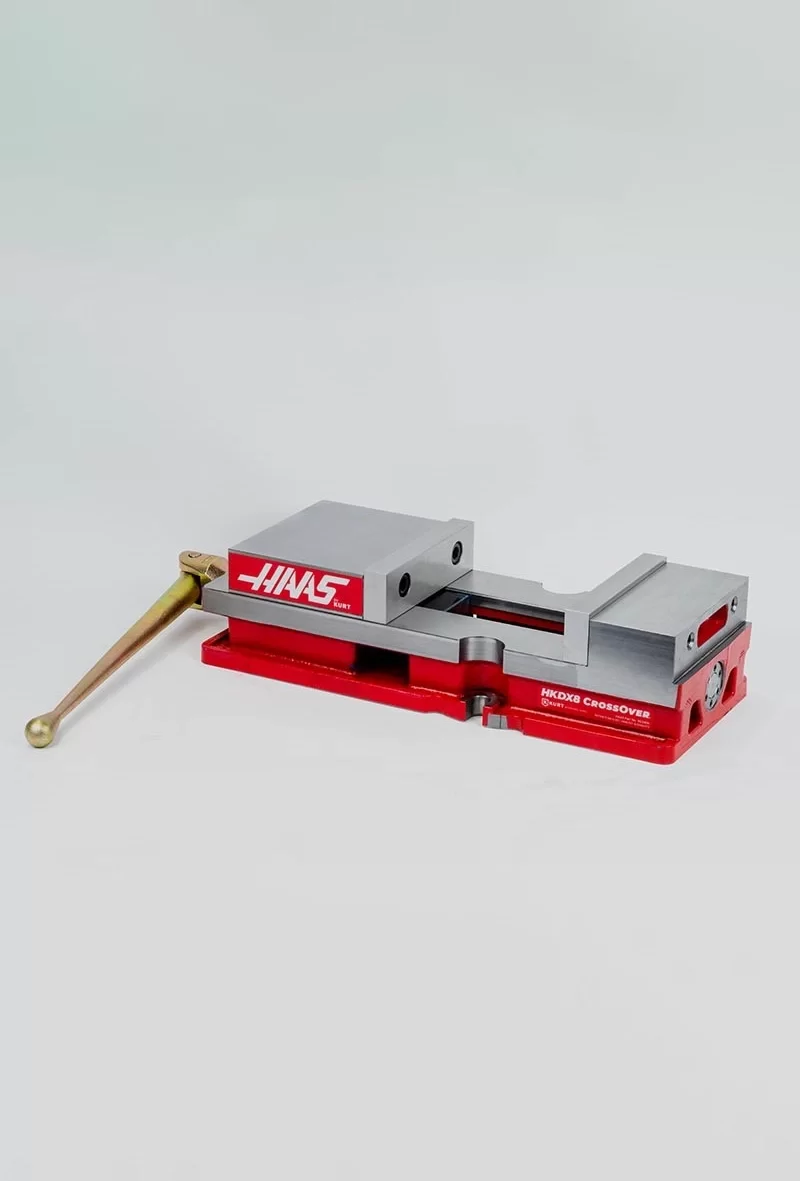 8 (200mm) Single-Station Fixed-Jaw Vise, 10 (250mm) Opening, Flange Style, Haas Workholding by Kurt