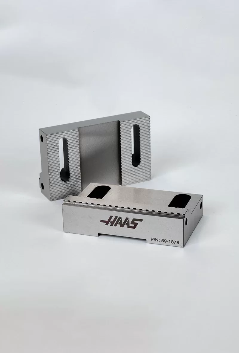 Hard Steel 100mm (4) Non-Machinable Serrated Self-Centering Air Vise Jaws