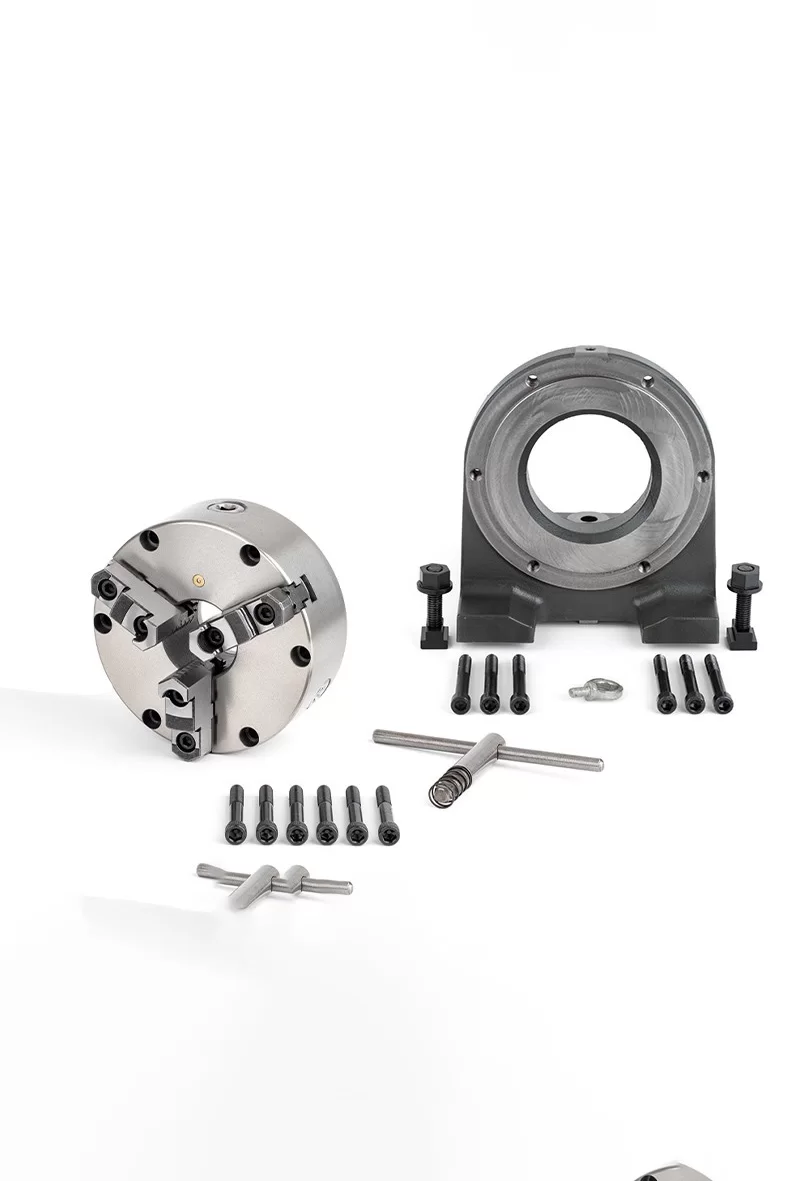 8(200mm) 3-Jaw Chuck to Mill Table Adapter Plate Kit, 90 Degree