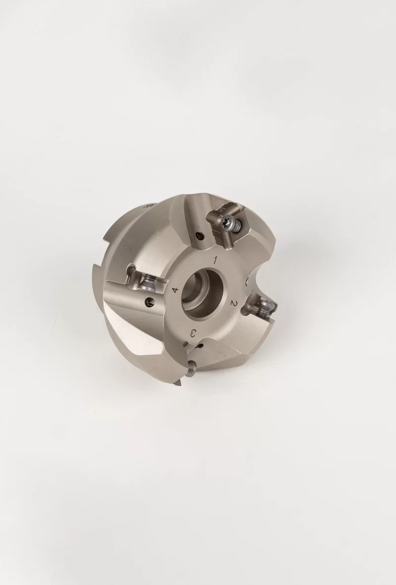 HCSNP, 2" Diameter Shell Mill, 3/4" Pilot Bore x 45° Lead Angle, 4 Inserts (Square), Negative/Positive Geometry, TSC