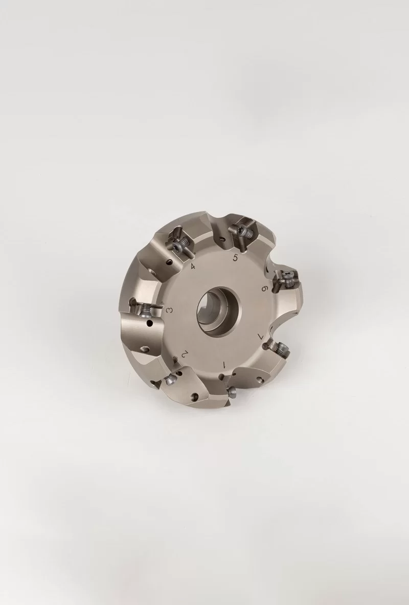 HCSNP, 3 Diameter Shell Mill, 1 Pilot Bore x 45° Lead Angle, 7 Inserts (Square), NegativePositive Geometry, TSC