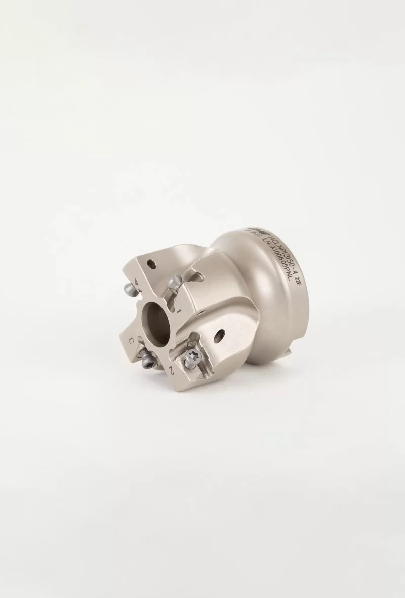 HLNP, 1-1/2" Diameter Shell Mill, 1/2" Pilot Bore x 90° Lead Angle, 4 Inserts (Rectangle), Negative/Positive Geometry, TSC