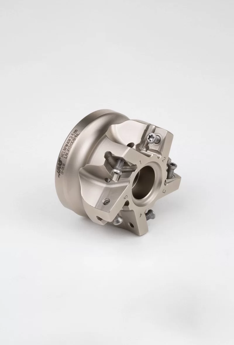 HLNP, 63mm Diameter Shell Mill, 22mm Pilot Bore x 90° Lead Angle, 5 Inserts (Rectangle), NegativePositive Geometry, TSC