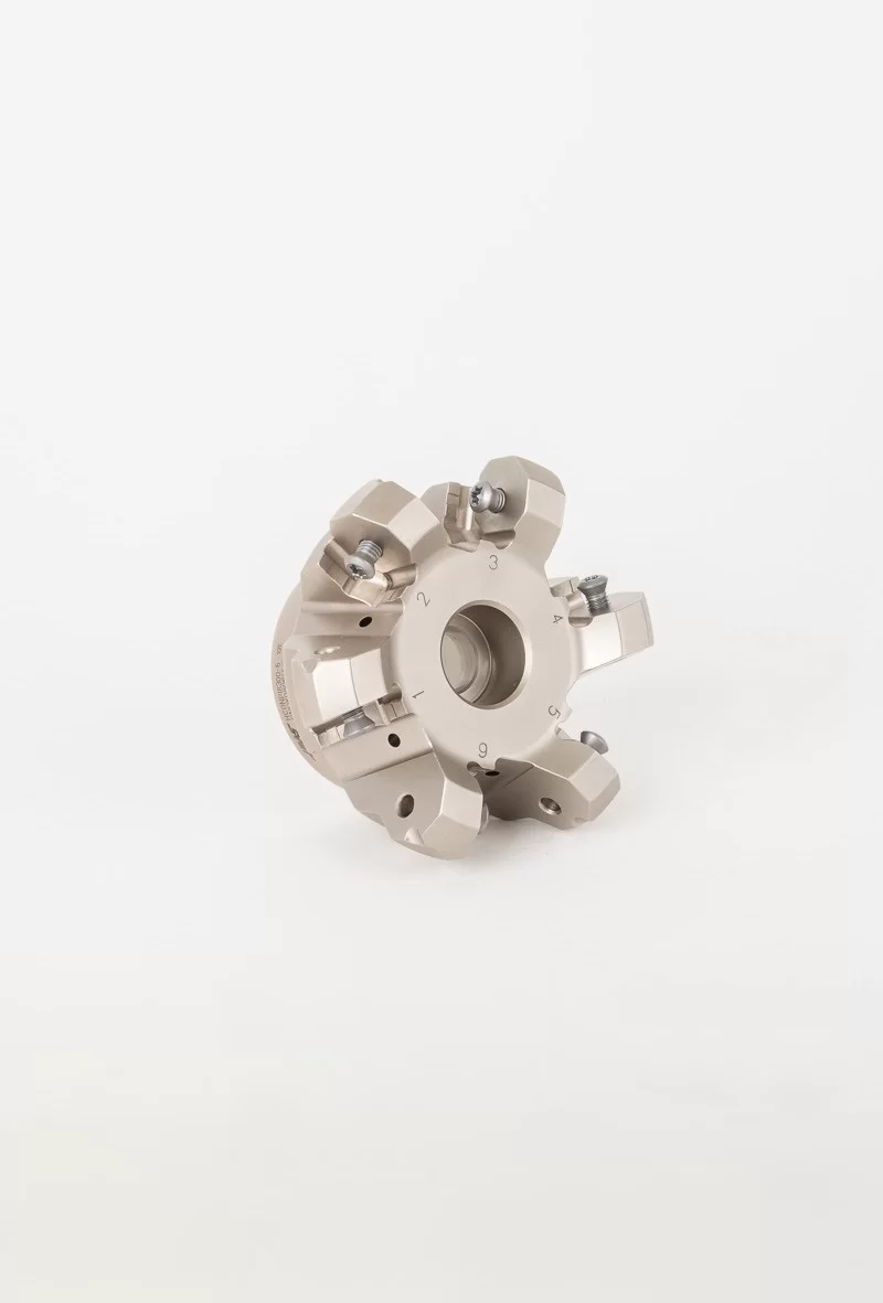 HONP, 3 Diameter Shell Mill, 1 Pilot Bore x 45° Lead Angle, 6 Inserts (Octagon), NegativePositive Geometry, TSC