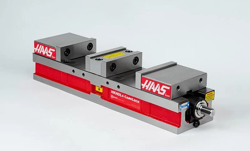 4 (100mm) Double-Station Fixed-Jaw Vise, 3 (75mm) Opening, Haas Workholding by Kurt