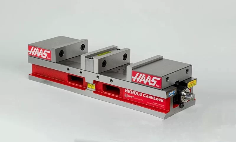 6 (150mm) Double-Station Fixed-Jaw Vise, 4 (100mm) Opening, Haas Workholding by Kurt