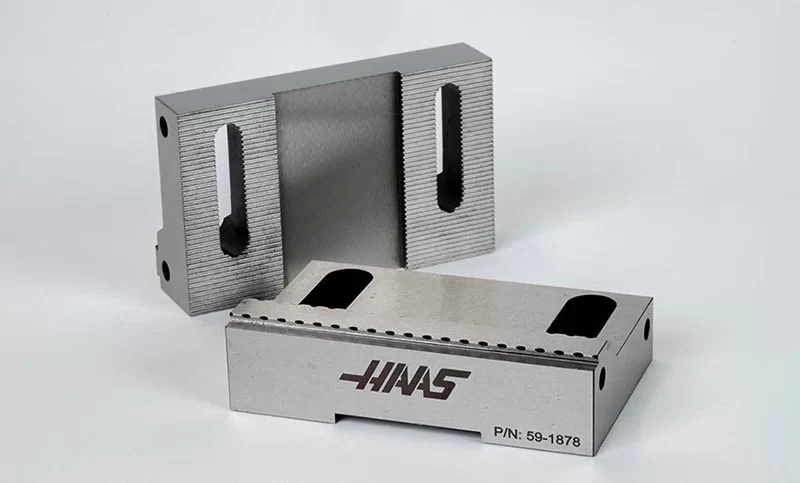 Hard Steel 100mm (4) Non-Machinable Serrated Self-Centering Air Vise Jaws