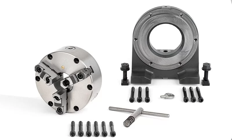 8(200mm) 3-Jaw Chuck to Mill Table Adapter Plate Kit, 90 Degree