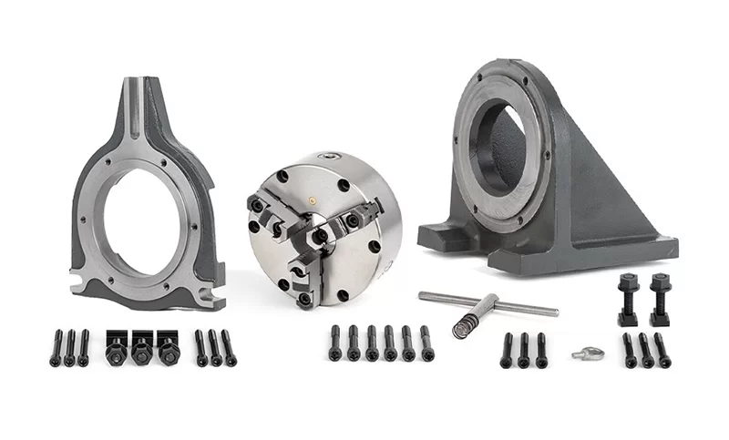 8(200mm) 3-Jaw Chuck to Mill Table Adapter Plate Kit, Flat & 90 Degree