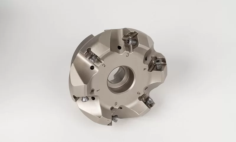 HCSNP, 2-1/2" Diameter Shell Mill, 1" Pilot Bore x 45° Lead Angle, 6 Inserts (Square), Negative/Positive Geometry, TSC