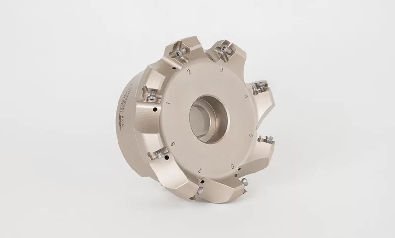 HCSNP, 4" Diameter Shell Mill, 1-1/4" Pilot Bore x 45° Lead Angle, 8 Inserts (Square), Negative/Positive Geometry, TSC