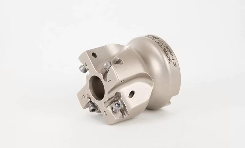 HLNP, 1-1/2" Diameter Shell Mill, 1/2" Pilot Bore x 90° Lead Angle, 4 Inserts (Rectangle), Negative/Positive Geometry, TSC