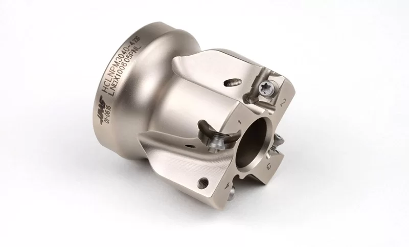 HLNP, 40mm Diameter Shell Mill, 16mm Pilot Bore x 90° Lead Angle, 4 Inserts (Rectangle), Negative/Positive Geometry, TSC