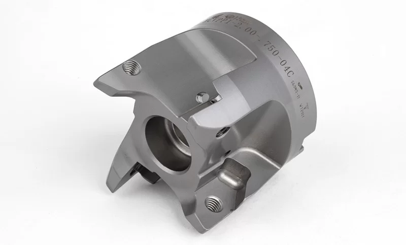 HVPP, 2" Diameter Shell Mill, 3/4" Pilot Bore x 90° Lead Angle, 4 Inserts (35° Rhombic), Positive/Positive Geometry, TSC