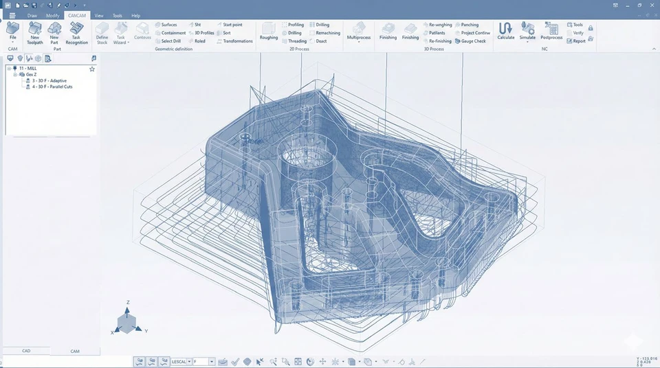 การเชื่อมโยงกระบวนการเขียนโปรแกรม CAD CAM สู่การปฏิบัติงานจริงบนเครื่อง CNC 5 แกน