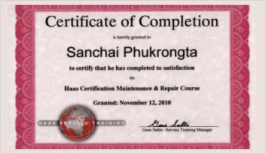 machine tech Certificates