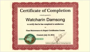 machine tech Certificates